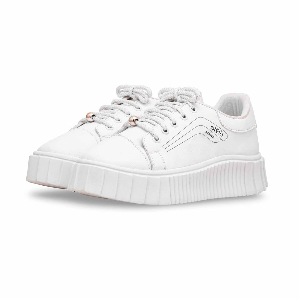 White Casual Sneaker For Women AT7377