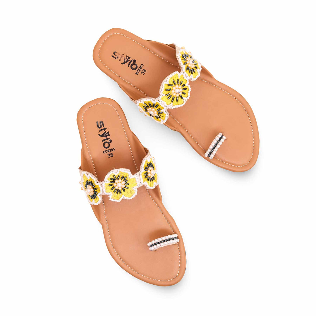 Yellow Ethnic Chappal EC0205