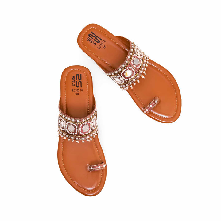 White Fancy Chappal EC0210