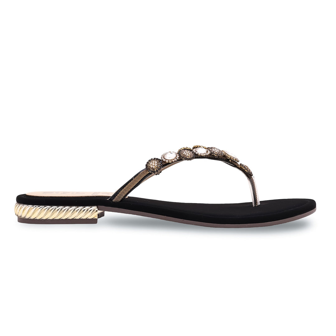 Black Fancy Chappal FN0694