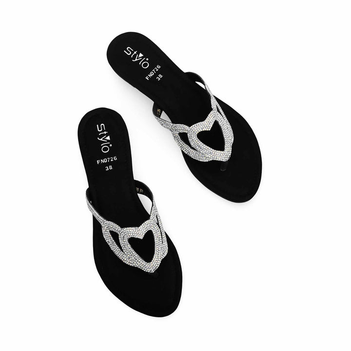 Black Fancy Chappal FN0726