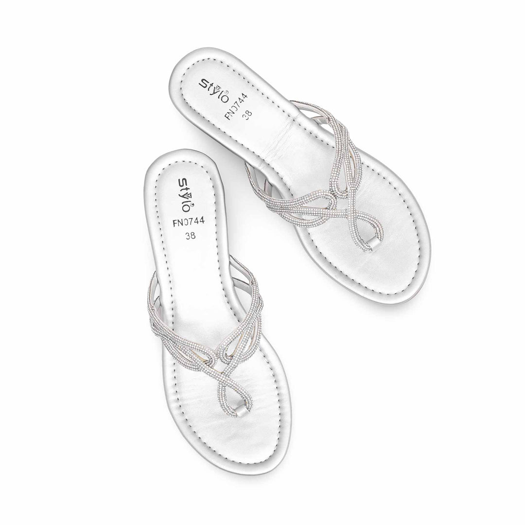 Silver Fancy Chappal FN0744