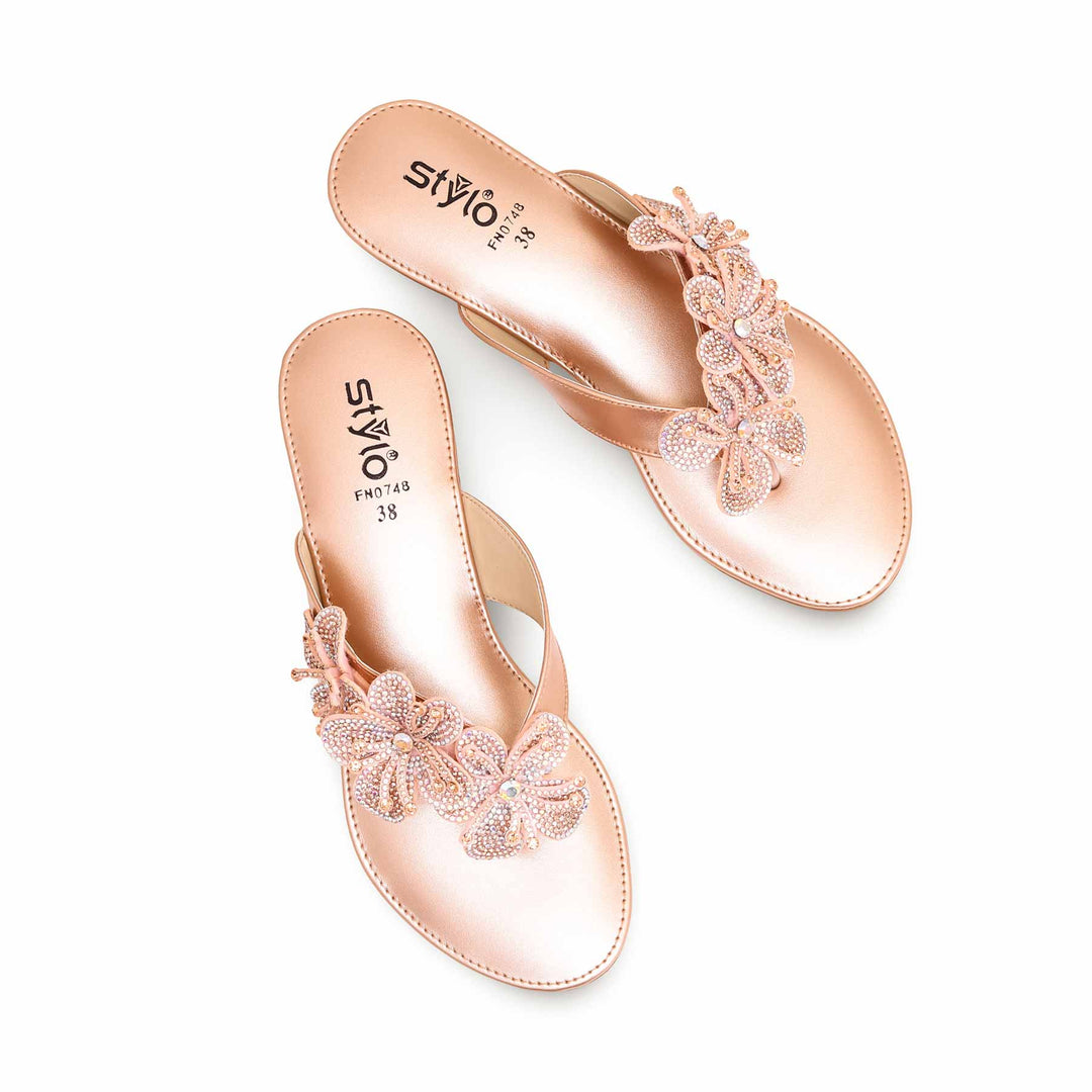 Peach Fancy Chappal FN0748