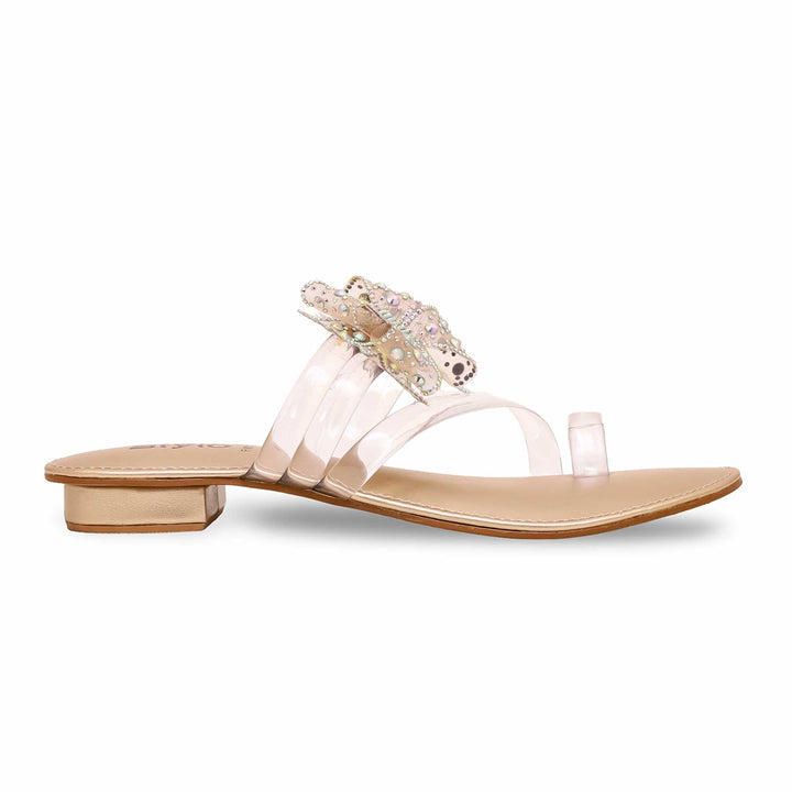 Golden Women Fancy Chappal FN0751