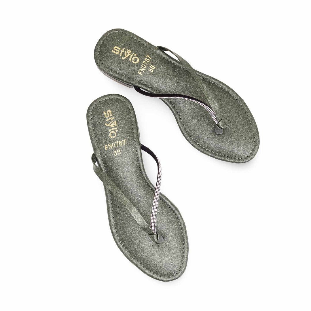 Green Fancy Chappal FN0767