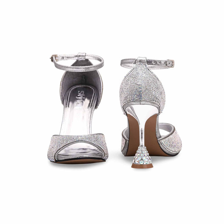 Silver Fancy Bridal Sandal FN5885