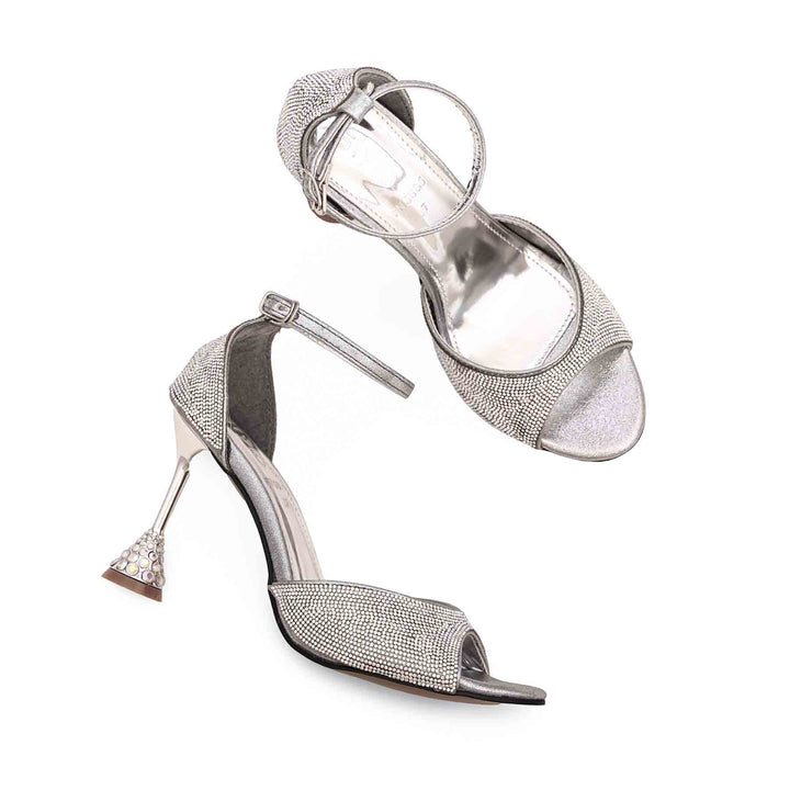 Silver Fancy Bridal Sandal FN5885