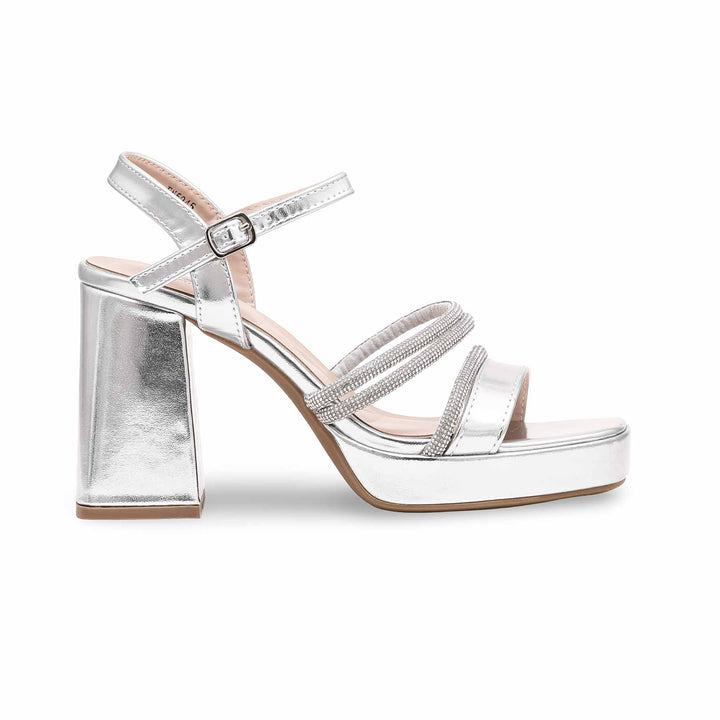 Silver Fancy Bridal Sandal FN5945