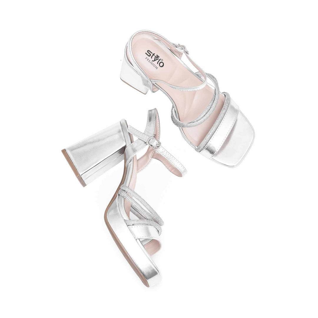 Silver Fancy Bridal Sandal FN5945