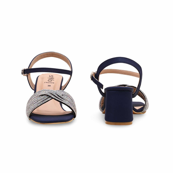 Blue Fancy Block Heel Sandal FN6009