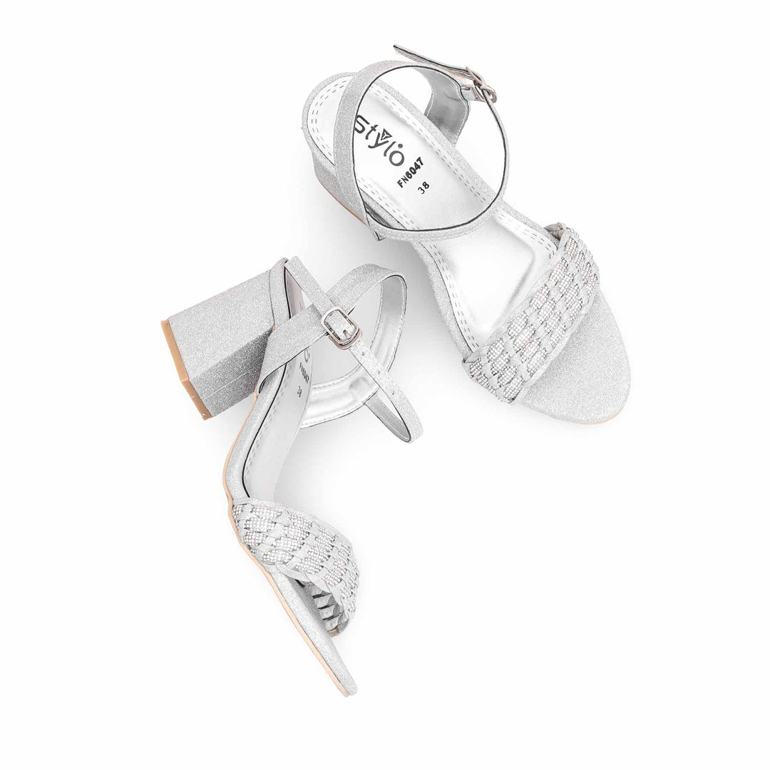 Silver Fancy Sandal FN6047