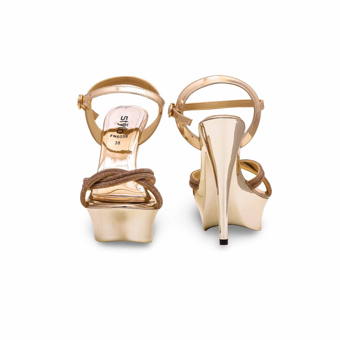 Golden Fancy Bridal Sandal For Women FN6058