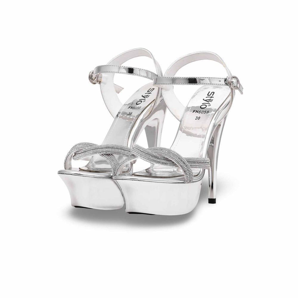 Silver Fancy Bridal Sandal FN6058