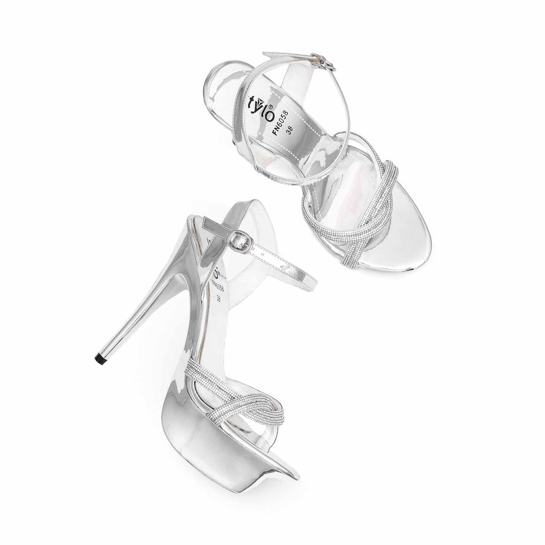 Silver Fancy Bridal Sandal FN6058