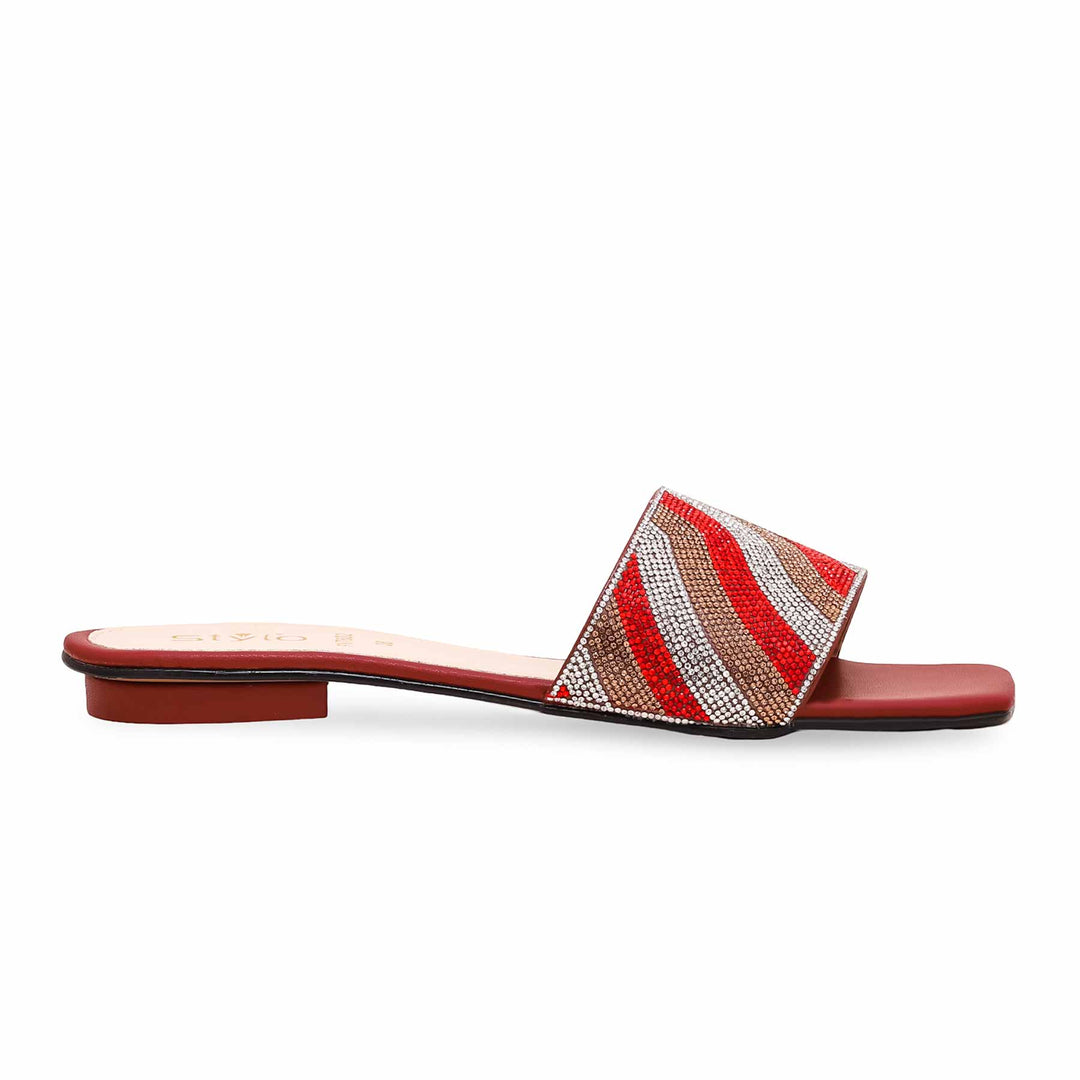 Maroon Fancy Slipper For Women FN7802