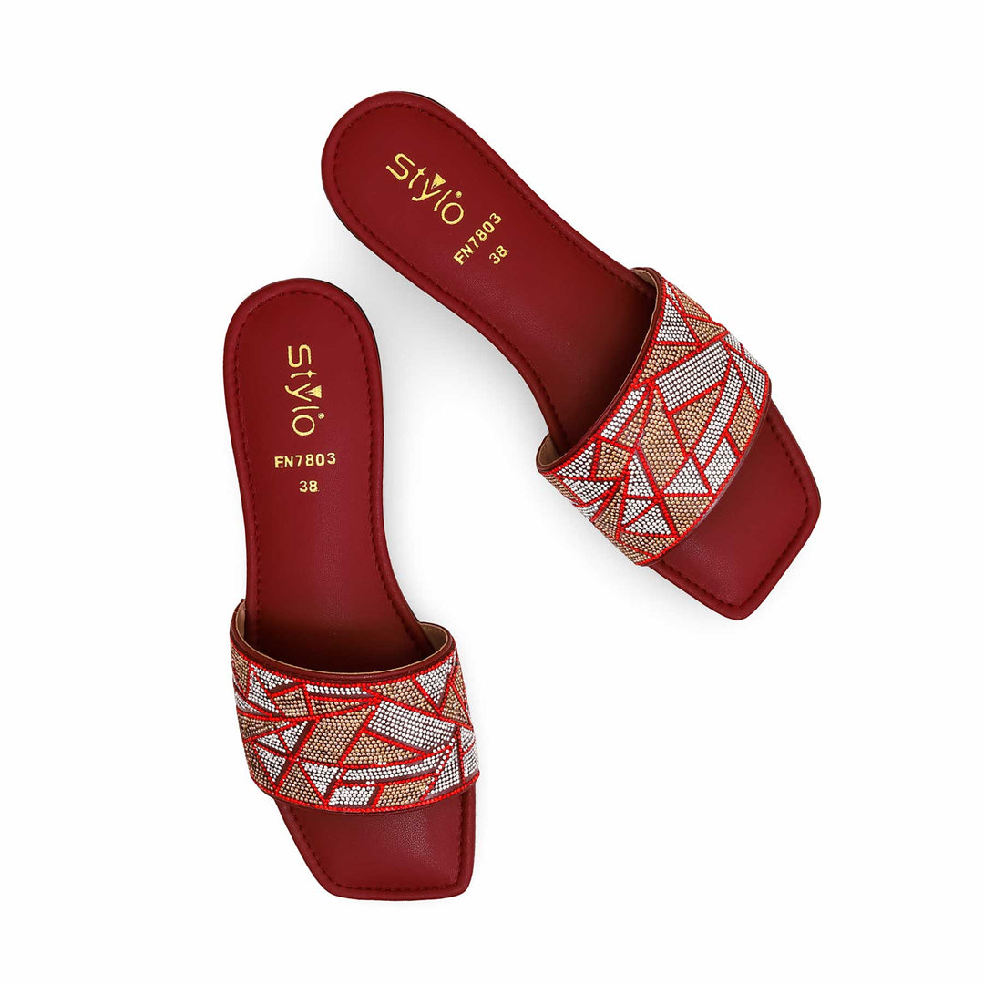 Maroon Fancy Slipper FN7803