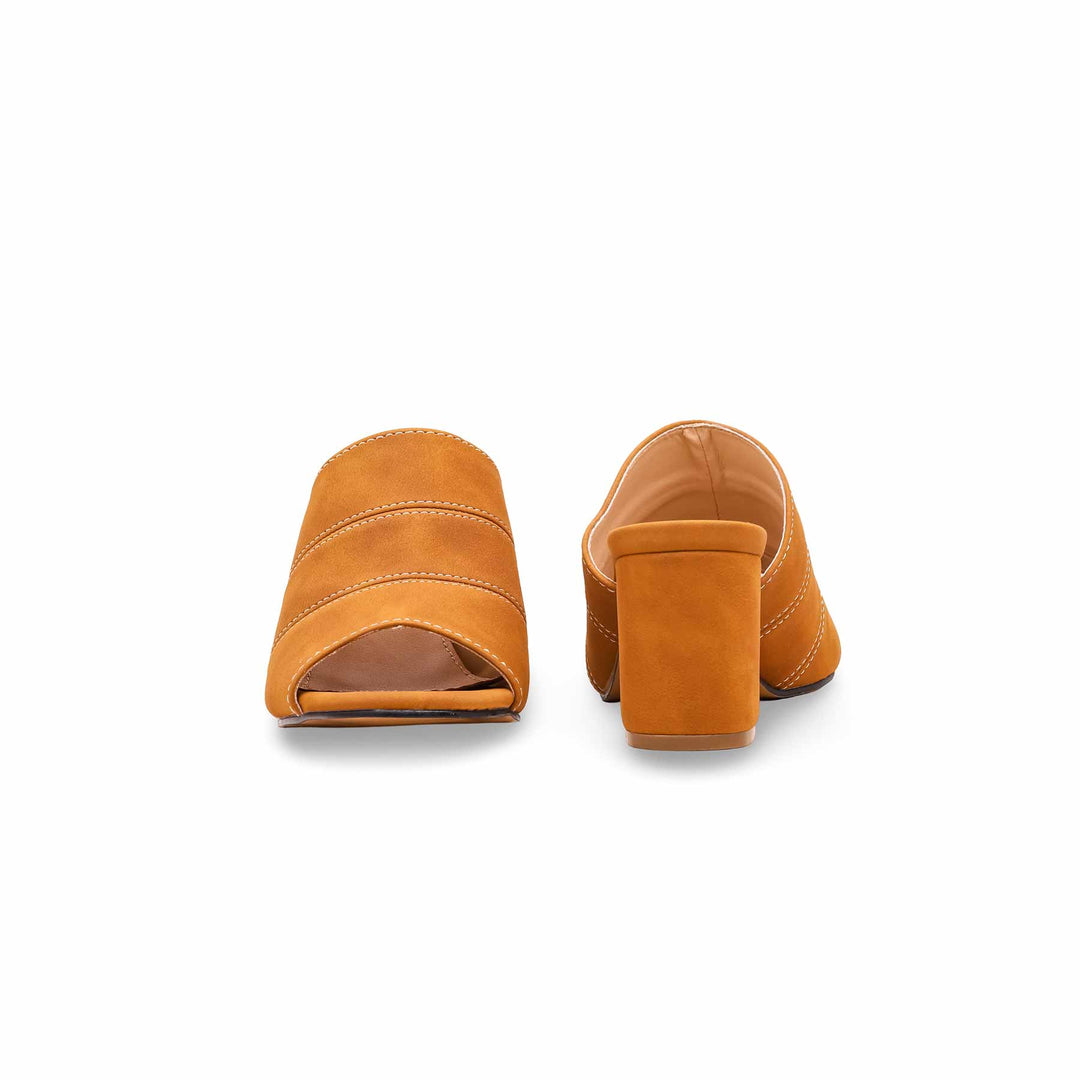 Mustard Block Heel Slipper FR8266