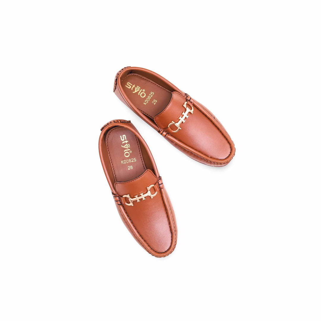 Boys Brown Formal Moccasin KD0825