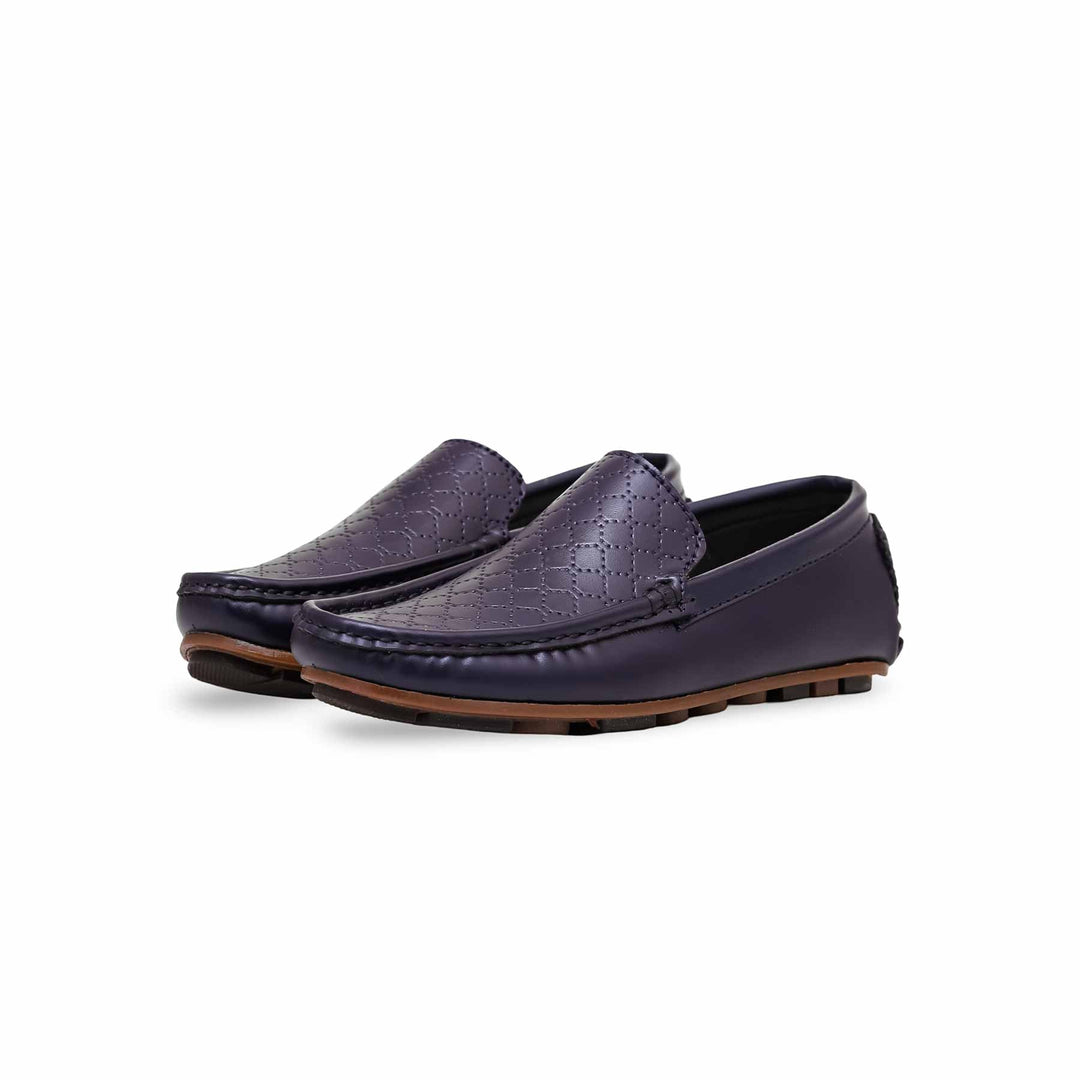 Boys Navy Formal Moccasin KD0842