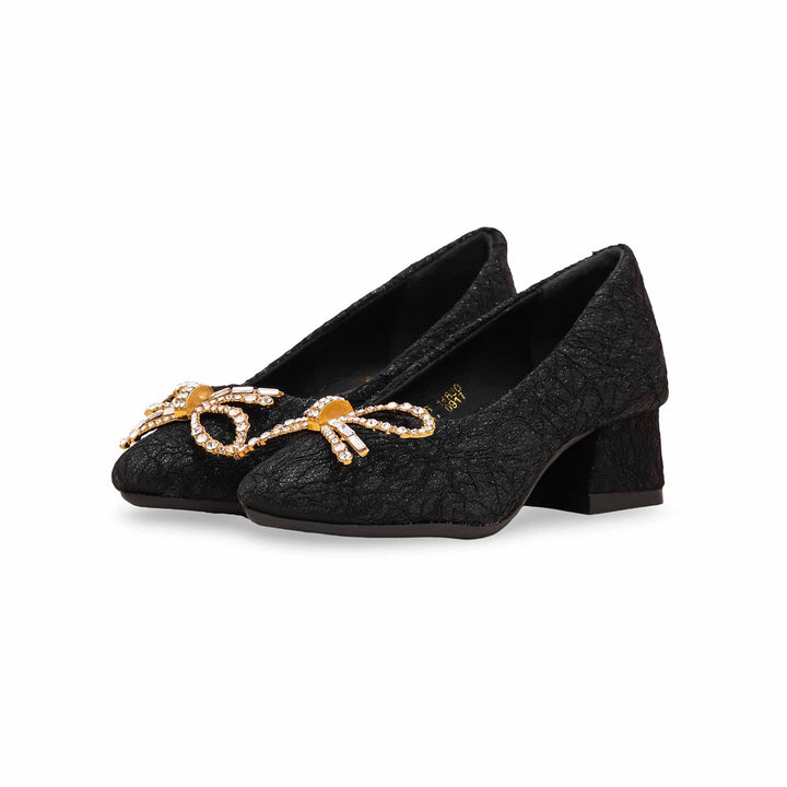 Girls Black Fancy Pumps KD0917