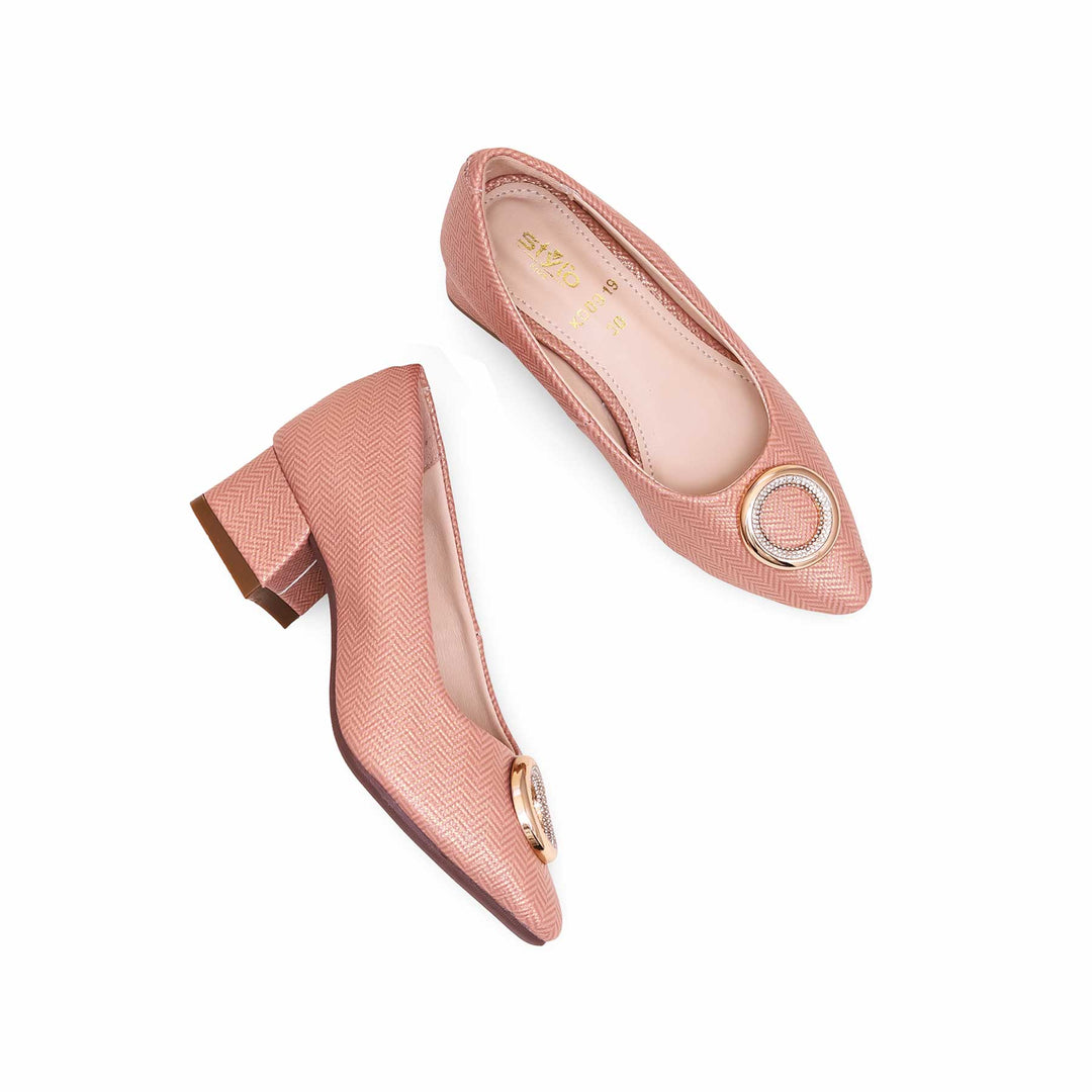 Girls Peach Formal Pumps KD0919