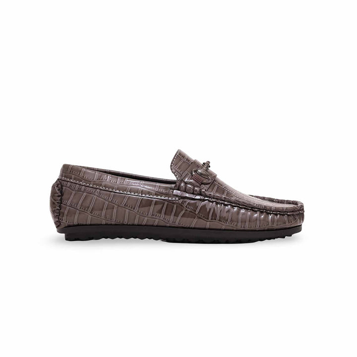 Boys Grey Formal Moccasin KD0996