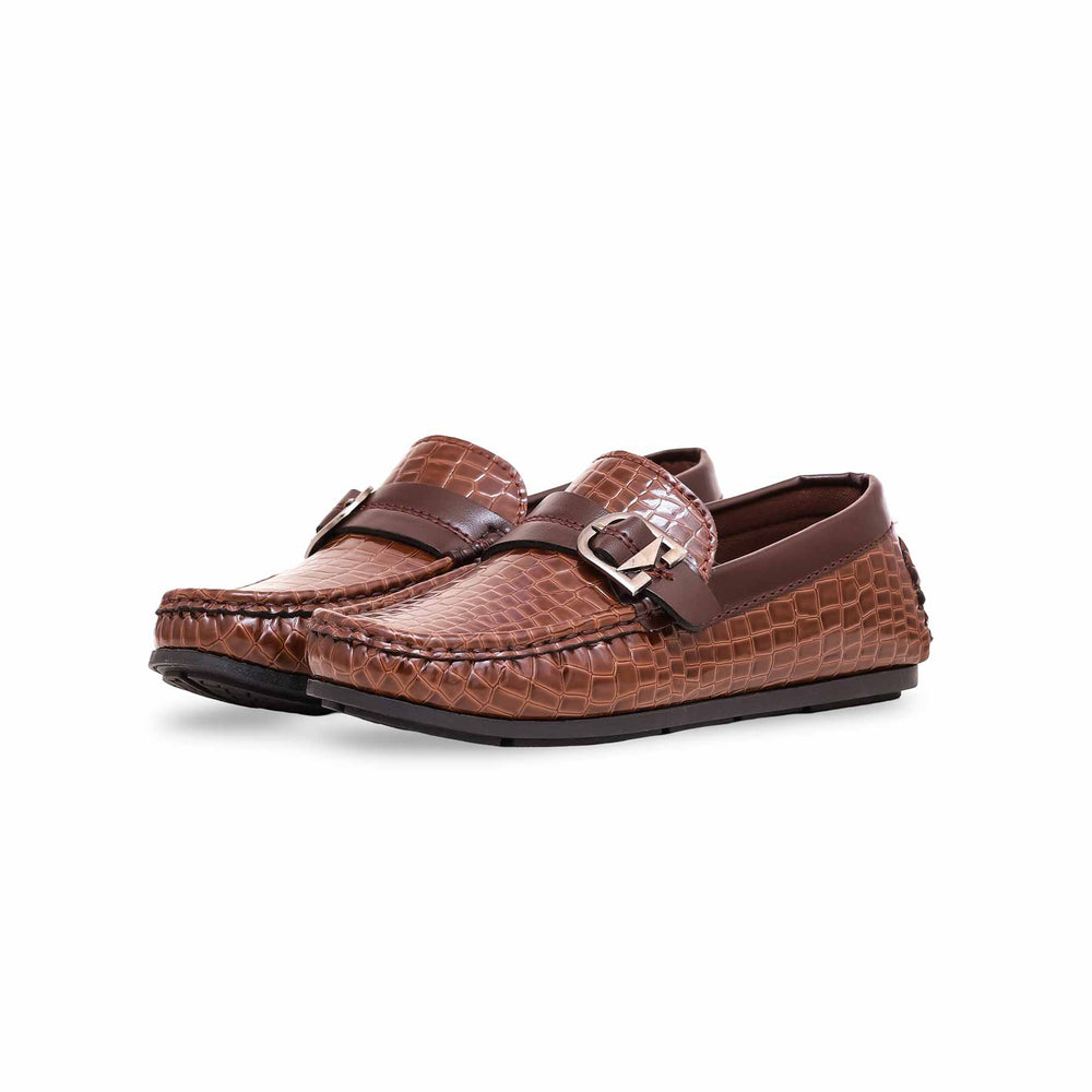 Boys Brown Formal Moccasin KD2195