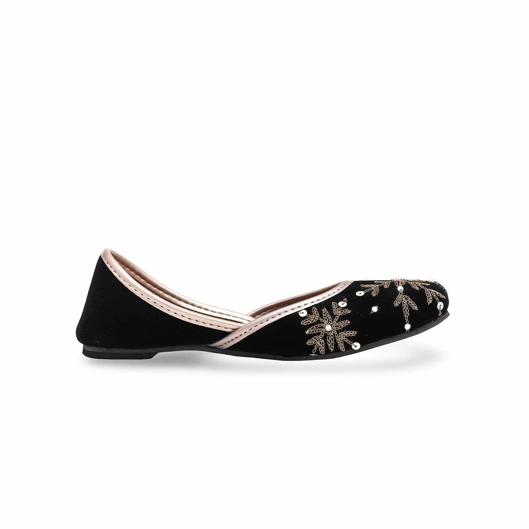 Girls Black Fancy Khusa KD2229