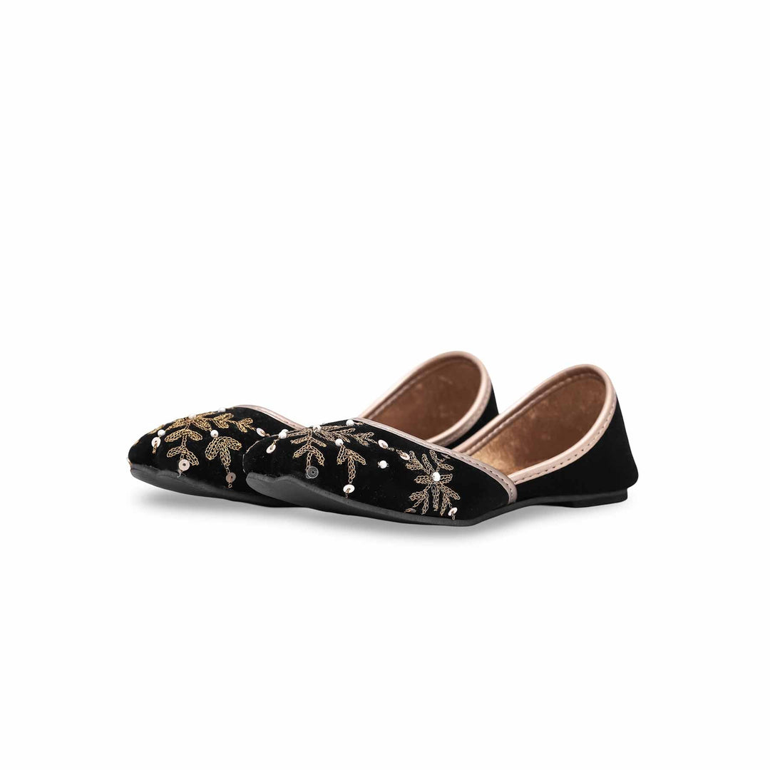 Girls Black Fancy Khusa KD2229