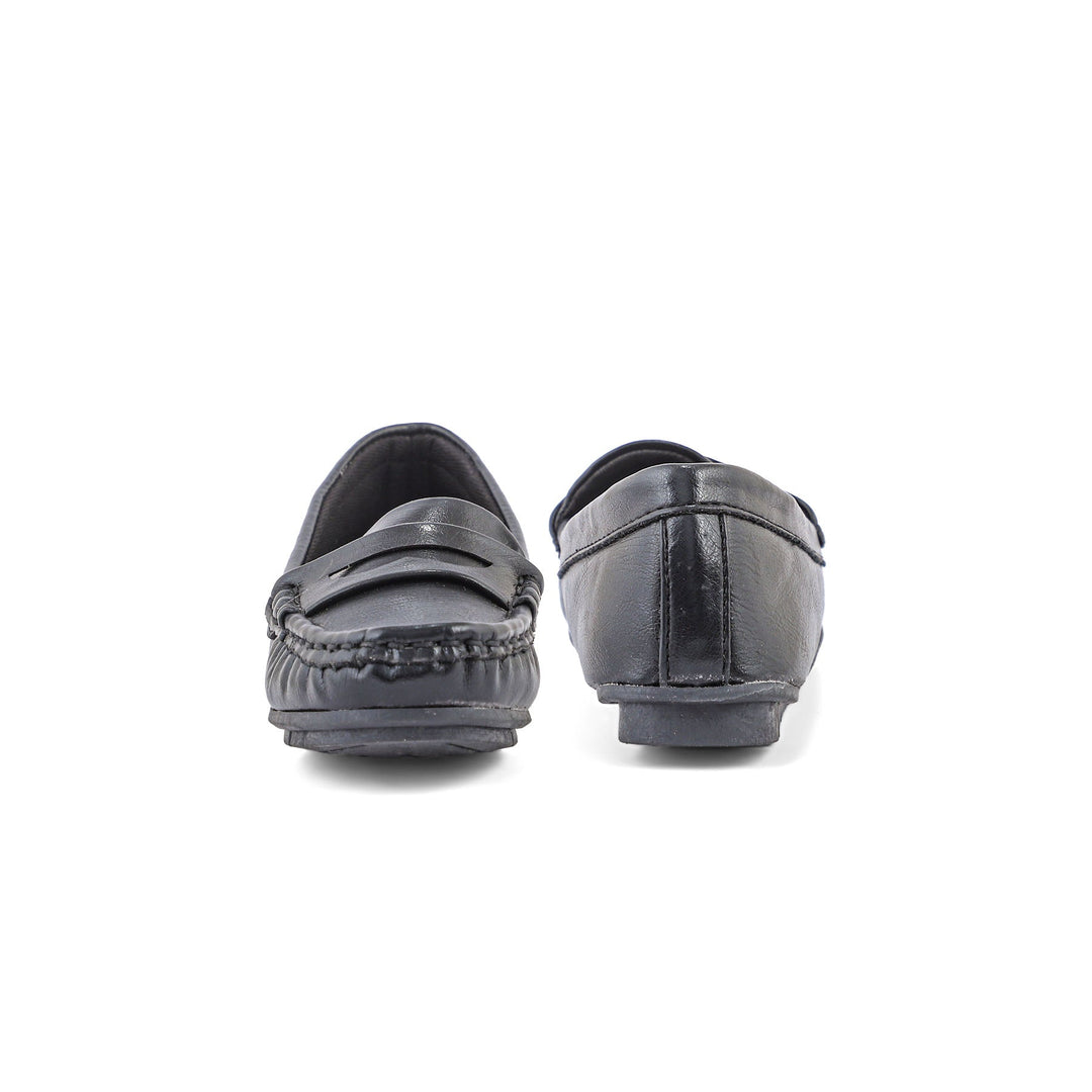 Girls Black Formal Moccasin KD2300