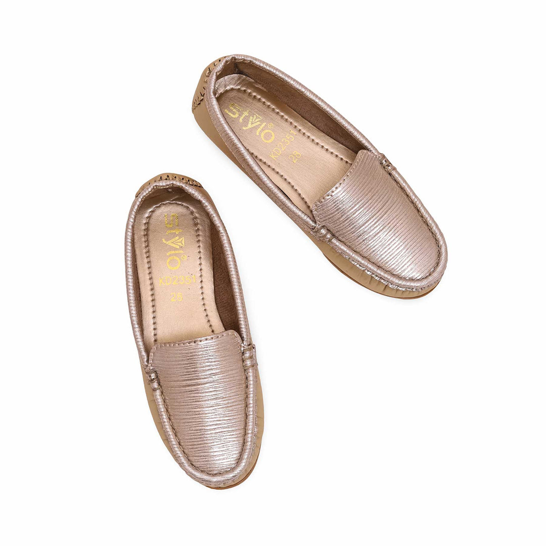 Girls Golden Formal Moccasin KD2351