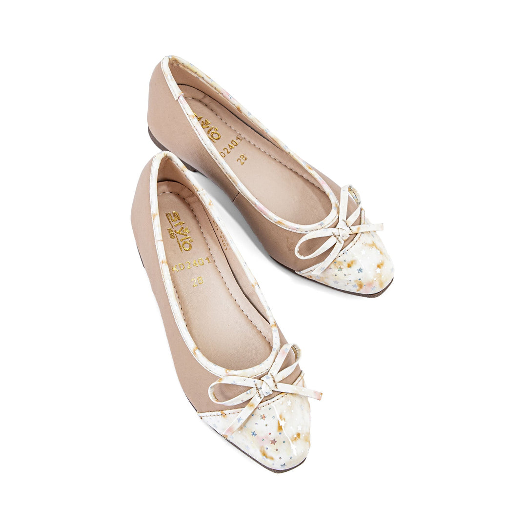 Girls Beige Casual Pumps KD2401