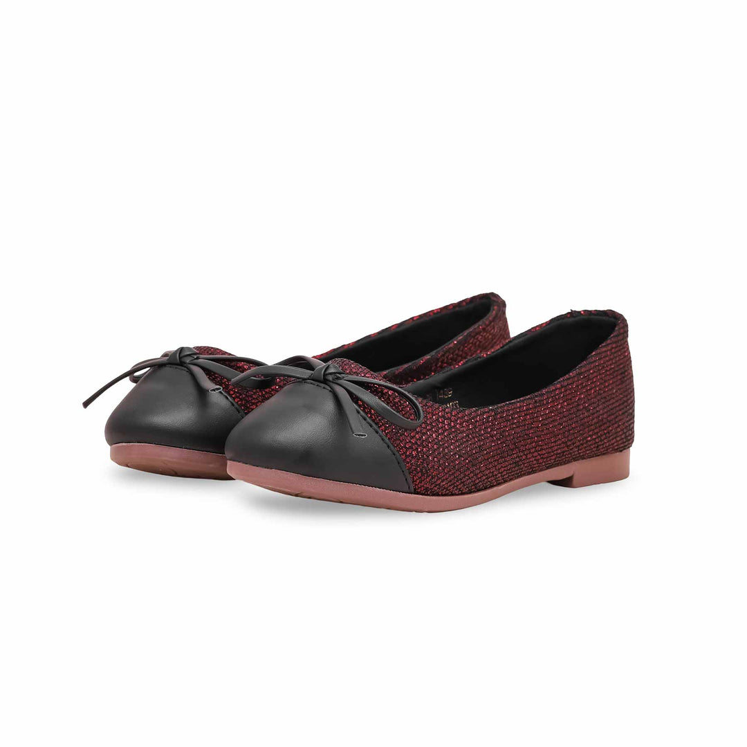 Girls Maroon Casual Pumps KD2403