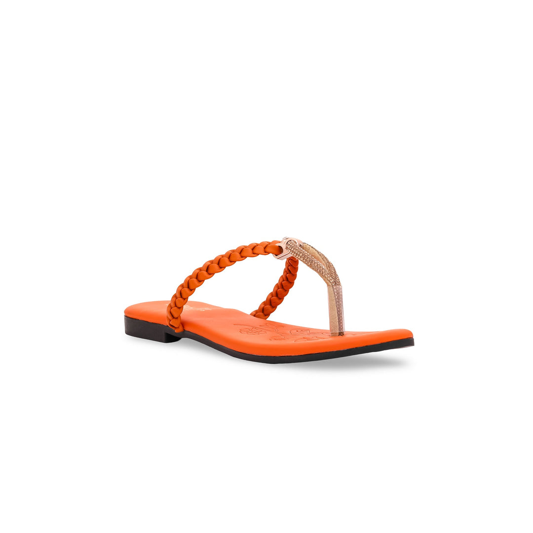 Girls Orange Formal Slipper KD5406