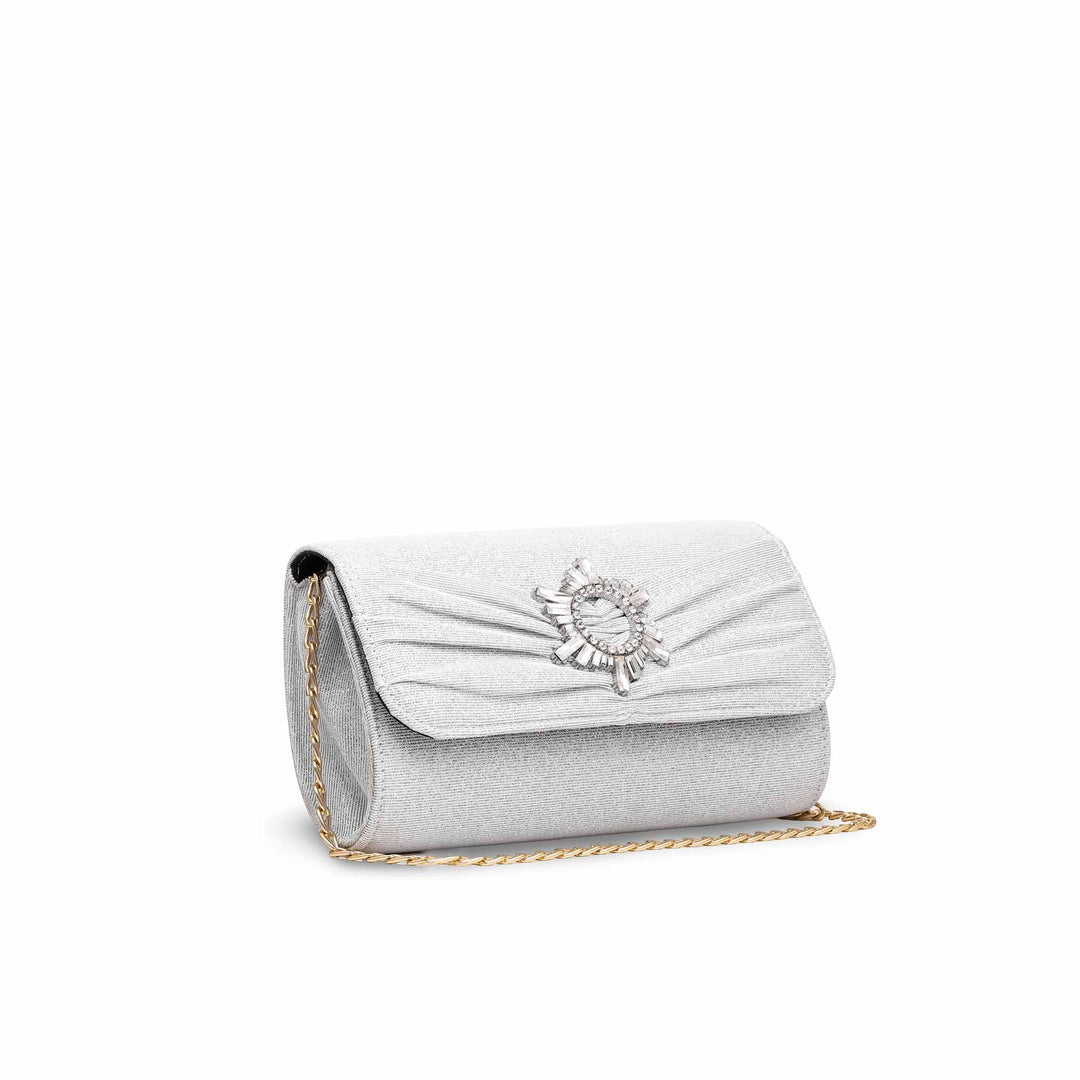 Silver Fancy Clutch P15345