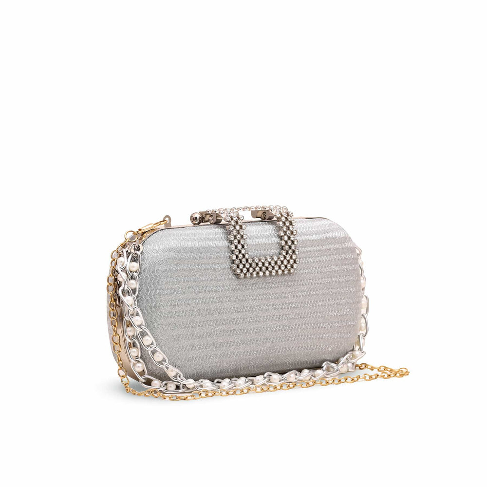 Silver Fancy Clutch P15368