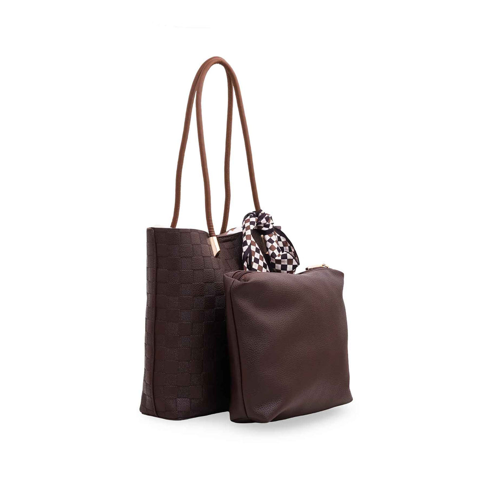 Coffee Formal Shoulder Bag P36060