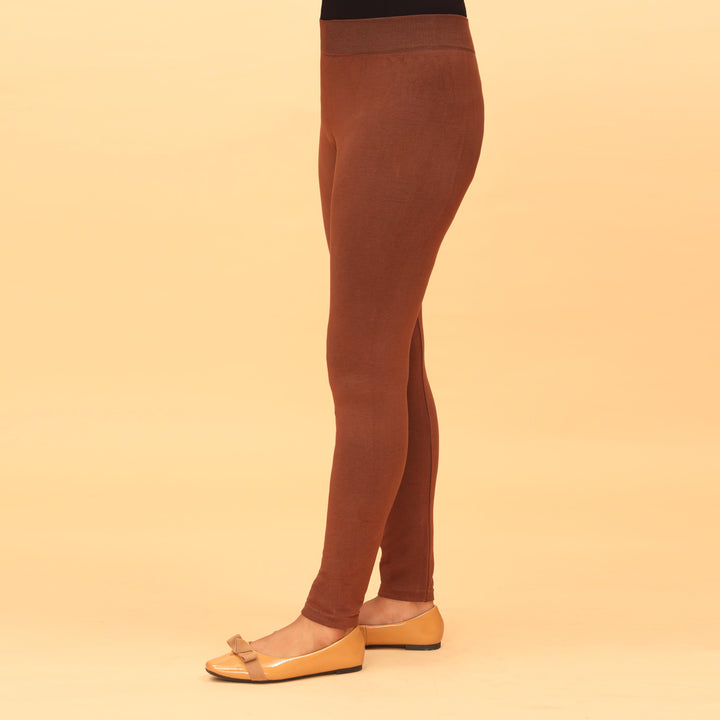 Brown Plain Jersey Tights PN2060