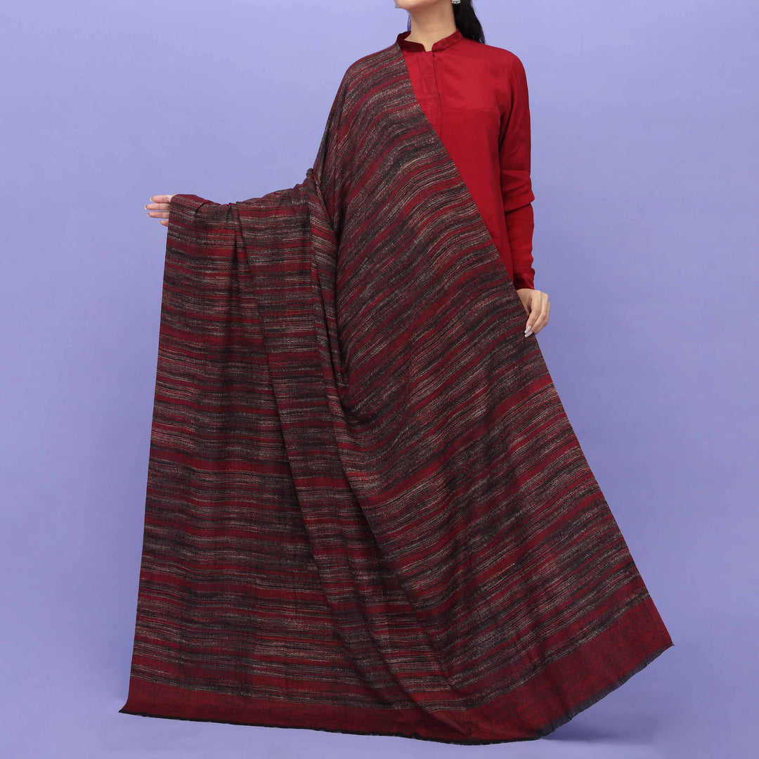 Maroon Acrylic Winter Shawl PN4461