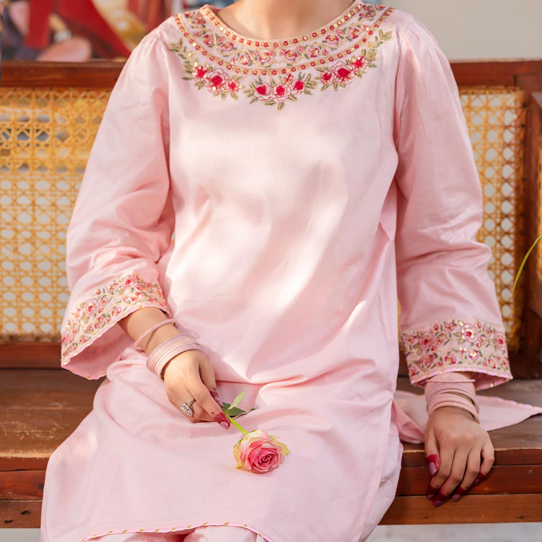 2PC- Embroidered Cambric Suit PS4129