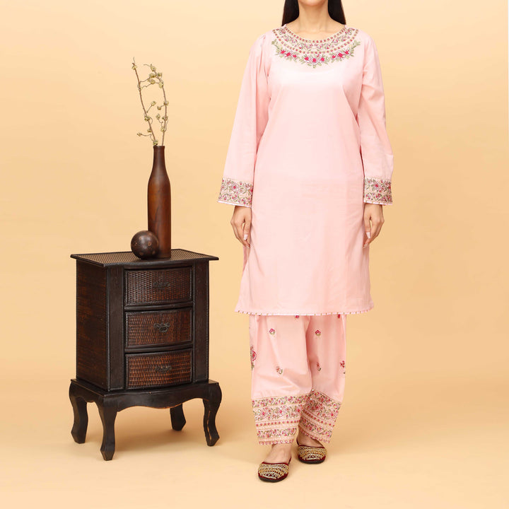 2PC- Embroidered Cambric Suit PS4129