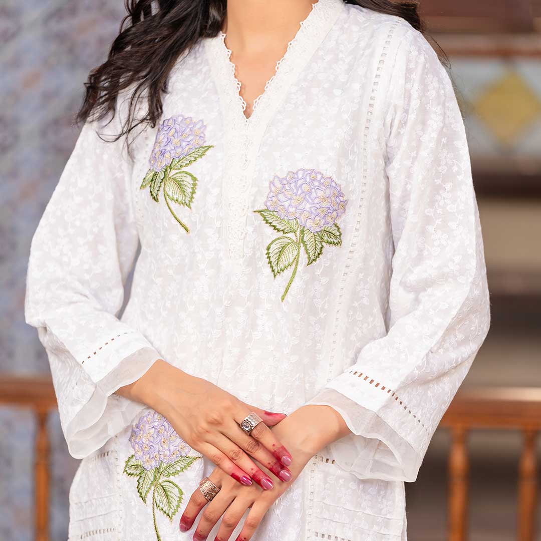 1PC- Embroidered ChikanKari Shirt PS4151