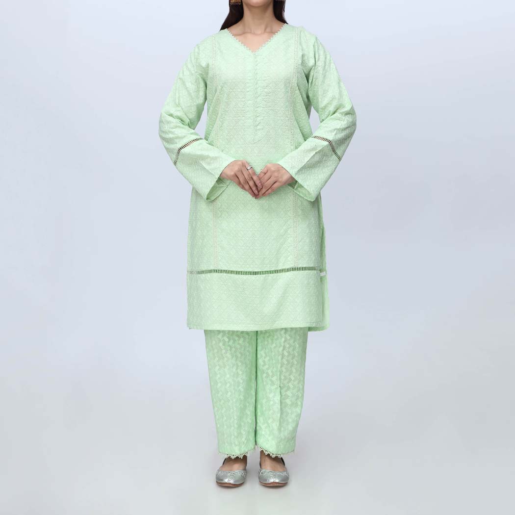 1PC-Embroidered Chicken Kari Shirt PS4170