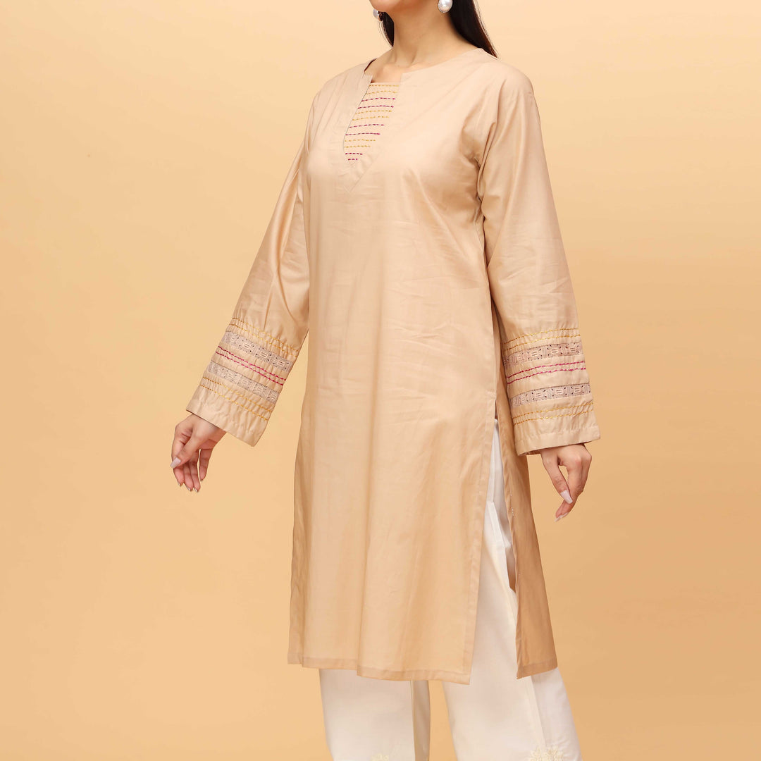 1PC Cotton Doriya Embellished Shirt PS4241