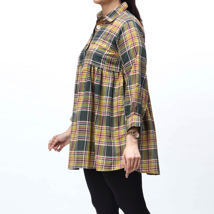 1PC- Cotton Checkered Top PS4302