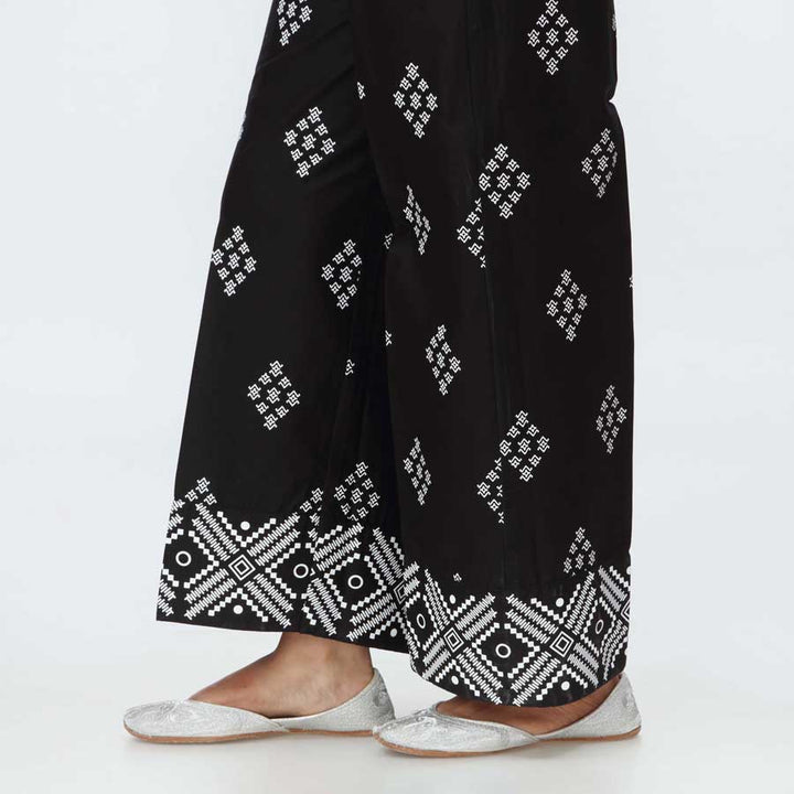 Black Screen Printed Cambric Trouser PS4510