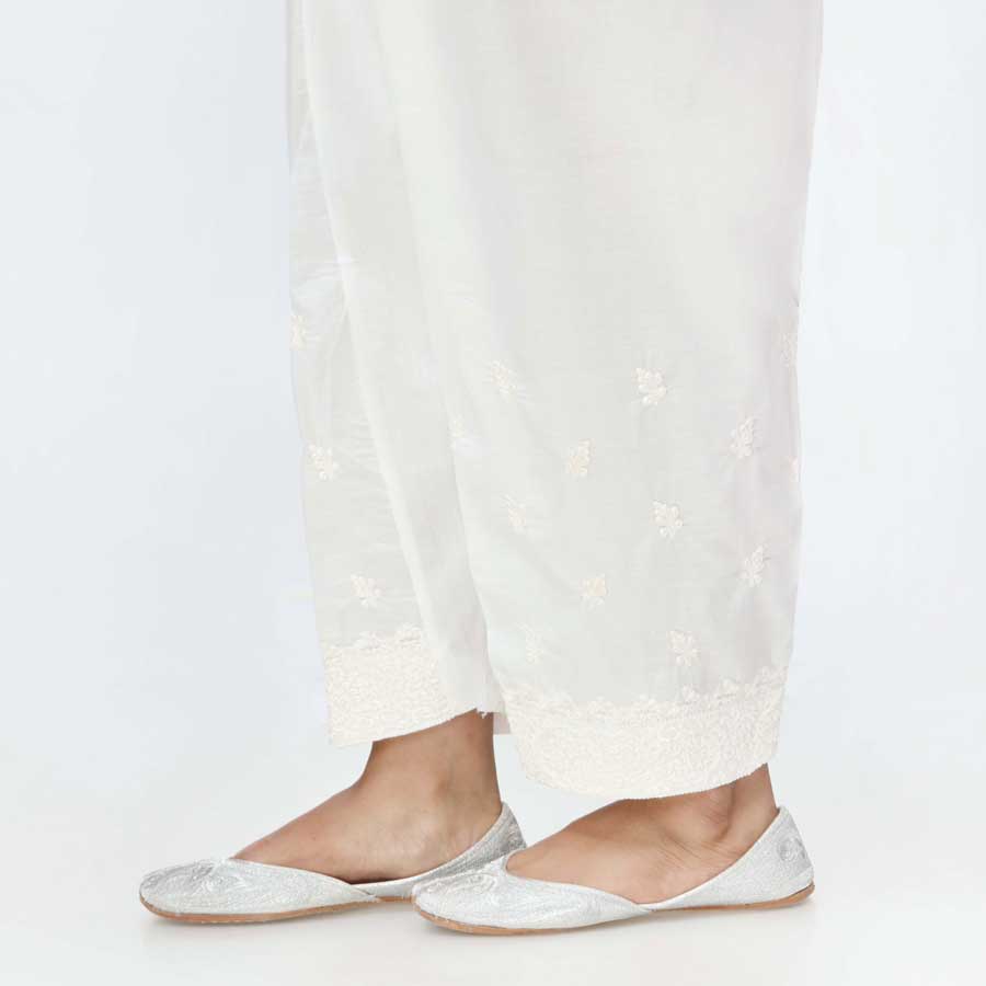 White Embroidered Cambric Shalwar PS4511