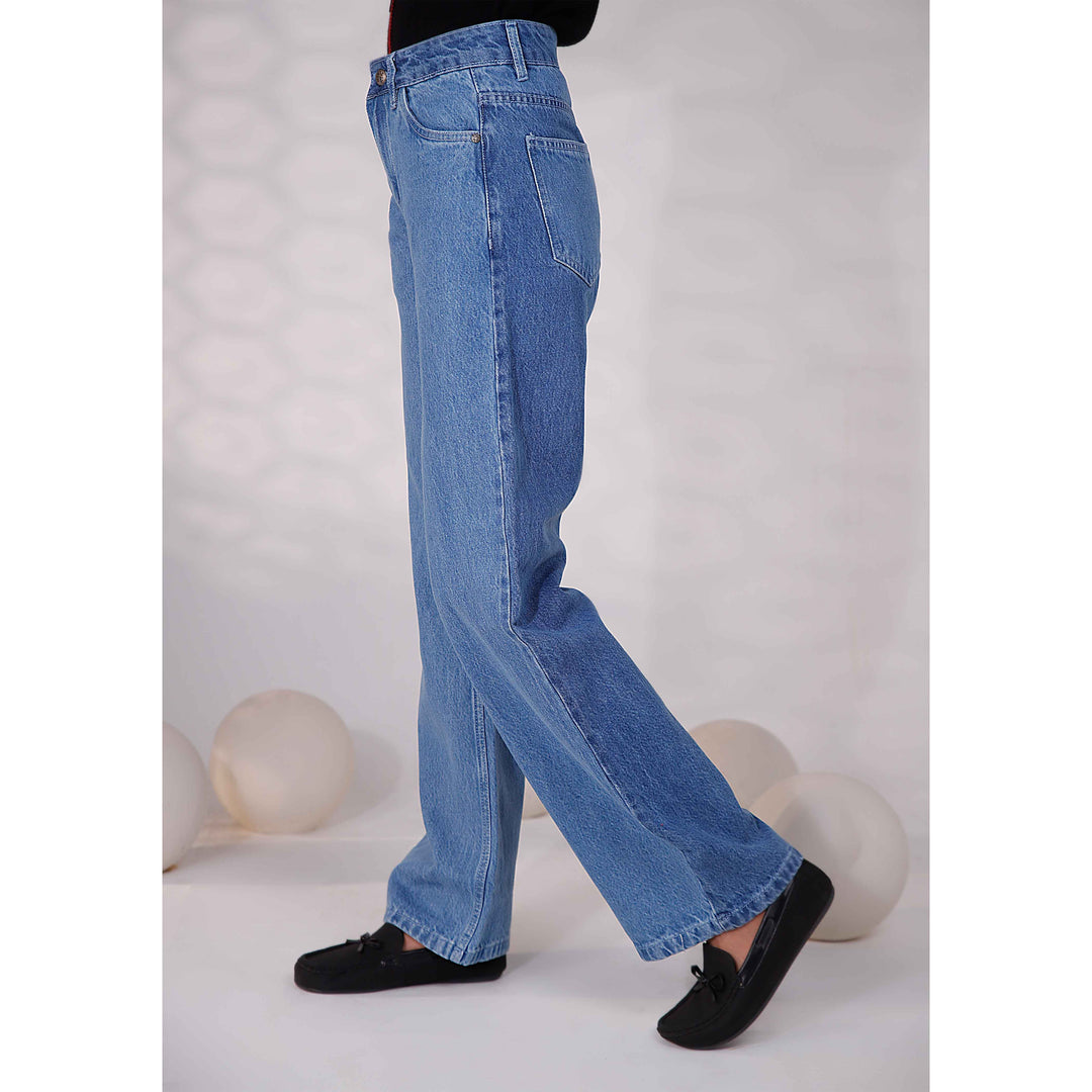 Sky Blue Western Denim Pant PS4592