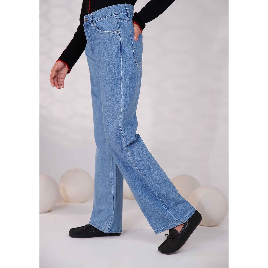 Sky Blue Western Denim Pant PS4593