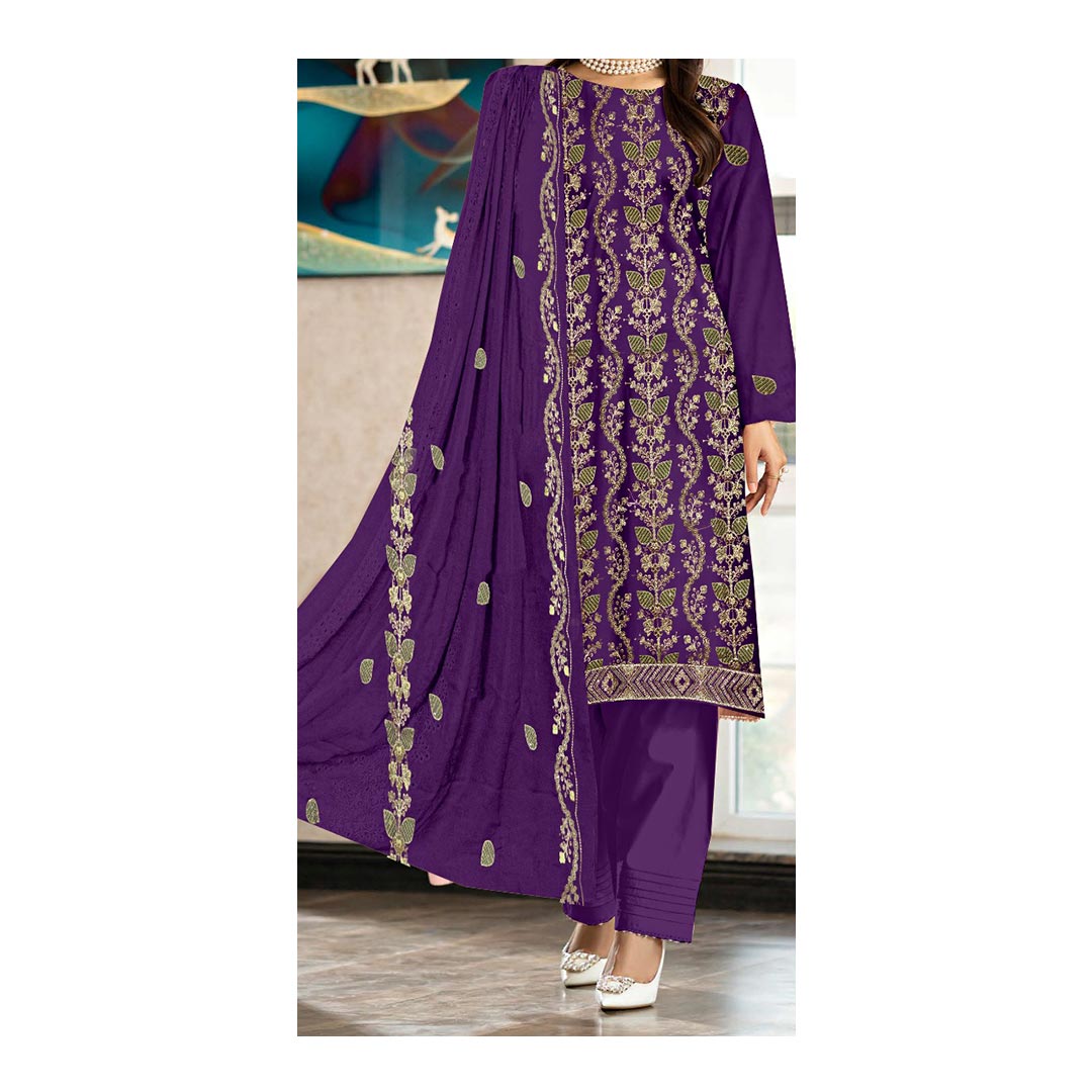 3PC- Unstitched Embroidered Lawn Suit PS4867